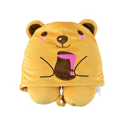 China Newest Customized Fashion Airplane Travel Anti-Decubitus Sleep U Shape Hooded Neck Pillow for sale