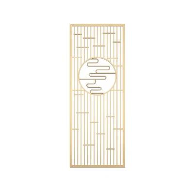 China Modern simple modern light luxury grid cavity partition screen stainless steel porch living room decoration customization for sale