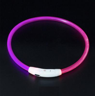 China Stocked Light Up Dog Collars USB Rechargeable Cuttable To Any Size 360 Degree High Visibility Safety Led Dog Collar for sale