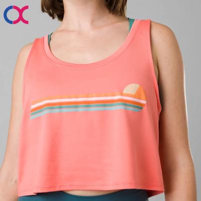China Fashion Print Fabric Breathable Customizable High Quality Digital Sports Tanks Breathable Tank Top For Women for sale