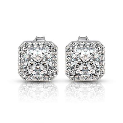 China Best Jewelry Wedding CLASSIC Earings Wholesale 925 Sterling Silver Big Stone Stud Earrings for sale