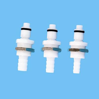 China ANALYSIS 1/4 5/16 3/8 Inch Plastic Air Hose Barb Shut Off Panel Mount Male Couplings Insert Quick Connector for sale