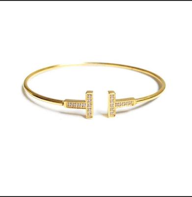 China Hot Sale Brass Adjustable Bangle Bracelet Double