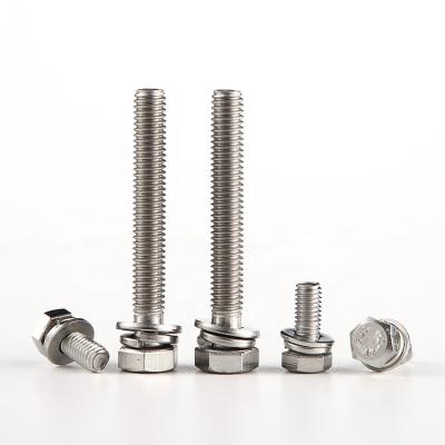 China High Quality Hex Bolt Stainless Steel Hex DIN933 931 Head Bolt 4.8 8.8 10.9 12.9 With Coil Spring Lock Washer And Single Gasket Assemblies for sale