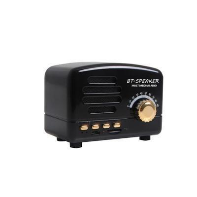 China No Amazon Dropshipping Hot 2022 HIFI Stereo Portable Radio Mini TV Shapes BT Retro Speaker With FM Radio MIC Aux TF U Disk for sale
