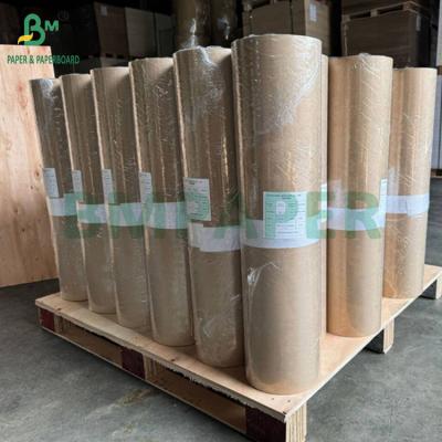 China 60 gramos 30 pulgadas de ancho 1 lado MG Papel Kraft con costillas marrón puro para el embalaje en venta
