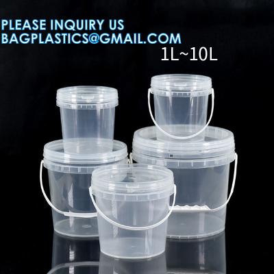 China Heavy Duty Round Square Handle Bucket for Paint Chemical Ice Food Flowers, container barrel with handle for sale