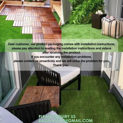 China Artificial Grass Tiles Interlocking Turf Deck Set Synthetic Fake Grass Self-draining Mat Flooring Decor for sale