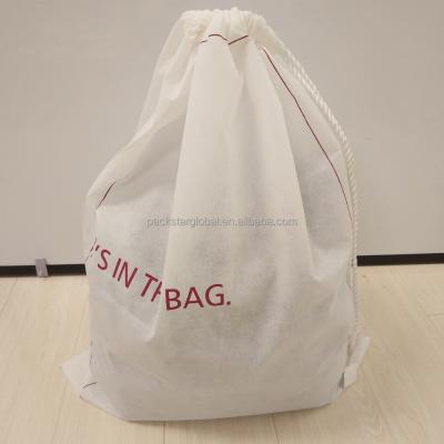 China Large Water Repellent Foldable Nonwoven Travel Laundry Bag With Drawstring For Travel / Home Storage for sale