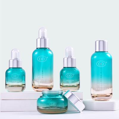 China 50g 40ml 100ml 120ml Skin Care Packaging Bottle Dropper Face Serum Lotion Pump Set Bottle Eco-friendly Recyclable Cosmetic Spray And Cream Jar for sale