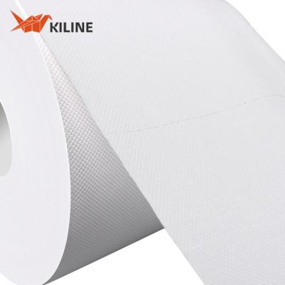 China Three Ply Reinforced Industrial Heavy Duty Wiping Paper Jumbo Roll White 54gsm for sale
