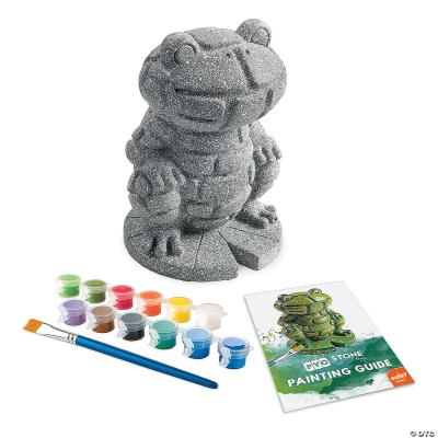 China Educational Toy Wholesale White Decorative Frog Funny Cement Garden Products Painting Drawing Kit Toy Stepping Stone Blanket for sale
