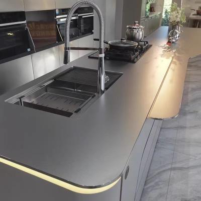 China Customized 316L Hairline Brushed Embossed Beadblasting Surface Stainless Steel Sheets Finished 304 Round Edge Kitchen Desktop for sale