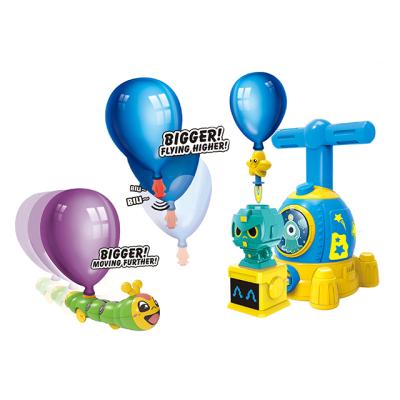 China Cartoon Spaceship Balloon Cars Toy Set Aerodynamic Air Launch Kit Balloon Vehicle Inertial Launcher Aerodynamic Operated Toys 18.5*19.5*22.5cm for sale
