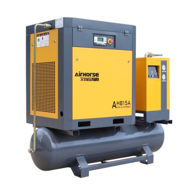 China Portable Screw Air Compressor 7.5KW Combined with Air Dryer and tank for sale