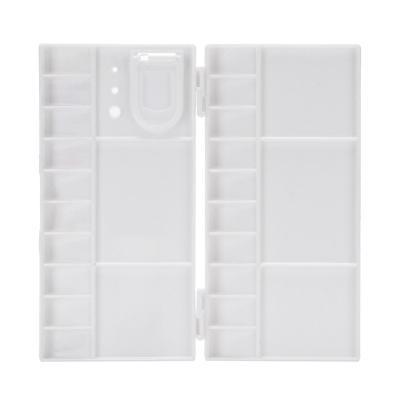 China Watercolor Painting Folding Mixing Paint Tray Plastic Painting Palette Plastic Palette Watercolor 25 Color Grid Paint Palette Box for sale