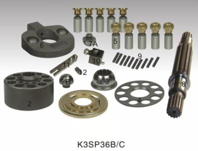 China Hydraulic piston pump parts/repair parts Kawasaki K3SP36B/C Swash plate and valve plate en venta