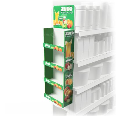 China Eco-friendly Cardboard Custom Printed Small Size Wall Mounted Slat Wall Paper Display Partner Wall Snack Display for sale