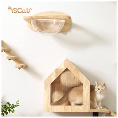 China OEM Sustainable High Quality Logo Sisal Wooden Cat House for sale