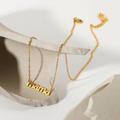 China 2022 New Fashion American Hot Sale 18K Stainless Steel Letter Necklace Women Unfading for sale