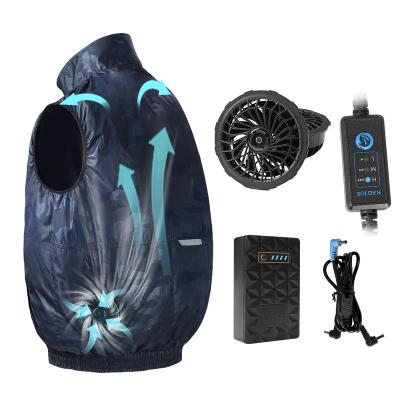 China Breathable in summer high temperature outdoor vest fan electric air cooled battery operated rechargeable unisex UV protection 5v Usb current for sale