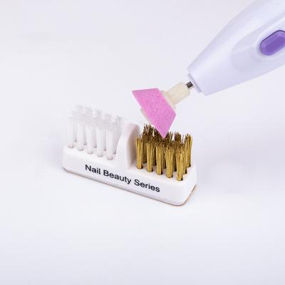 China Easy Apply Nail Copper wire small brush grinding head cleaning brush copper wire electric grinder dust brush manicure tool for sale