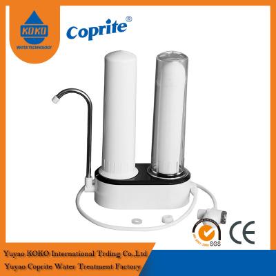 China Filtro de agua de dos fases superior de la encimera, filtro de agua puro del hogar con el cartucho de los PP en venta