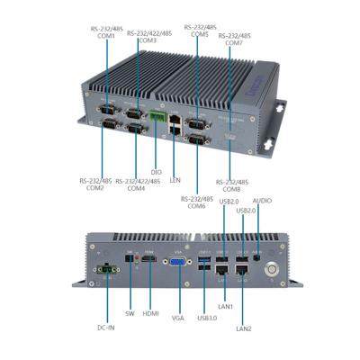 China Powerful Ennoconn Model I3-7100U 4G CPU Ram 512GSSD Standard Industrial Computer PC CES-R7X0-W46A 244 x 153 x 57.5 mm for sale