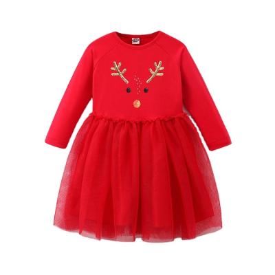 China Washable Made In China Superior Quality Beautiful Little Queen Flower Girl Children Mesh Tulle Flower Girl Dresses Christmas Clothes for sale