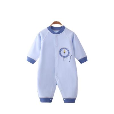 China Spandex / Polyester New Arrive Organic Long Sleeve Baby Zip Romper Custom Baby Romper With Feet Zipper Pajamas Sleepwear Onesie for sale