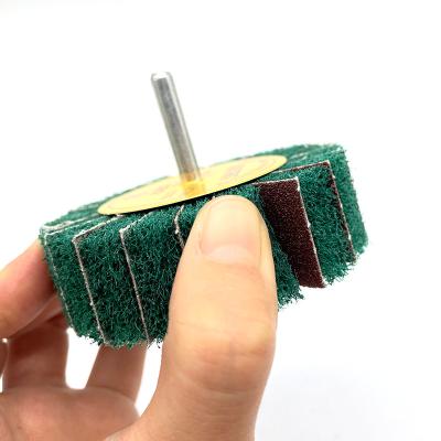 China Polishing 8698 non-woven flap wheel with shaft for the stainless steel surface treatment for sale