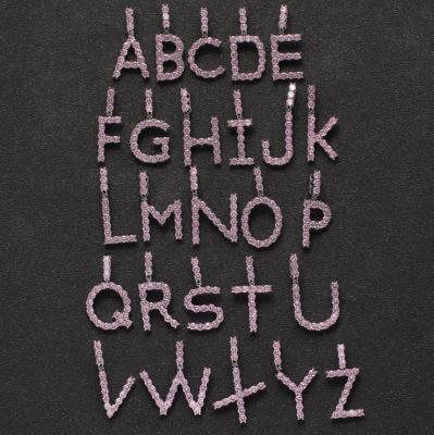China Isunni Fashion Environmental Friendly Jewelry Bulk Name Necklace Personalized Pink Diamond Rhinestone Initial Letter Pendant Necklace for sale