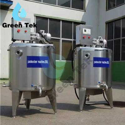 China High Efficiency hotsale GreenTek high quality Factory sale 100L 200L 300L 500L juice daily batch milk pasteurizer machine price for sale