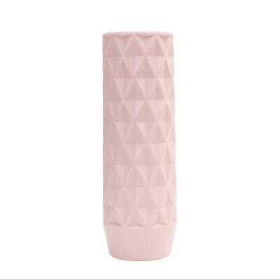 China Straight Cylinder Plastic Flower Vase Nordic Style Creative 30.5*9.5cm à venda