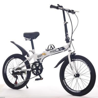 China New Style 16 Inch 9 Speed Eco-Friendly Triple Folding Bike Chrome-Molybdenum Alloy Frame Mini Trifold Bicycle Steel V-Brake for sale