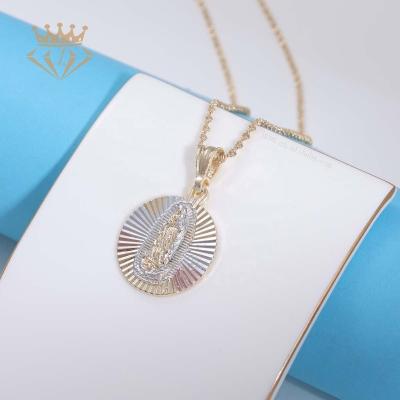 China High Quality Cheap Environmental Friendly Two Tone Plated Heart-Shaped Pendant Virgin Mary Guadalupe Religious for sale