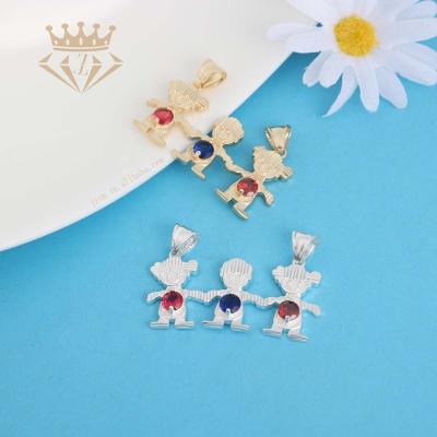 China Good Quality 925 Silver Plated Pendants Necklace Fashion Boy Girl Environmental Friendly Children Kids Kids Baby Charm Pendant for sale