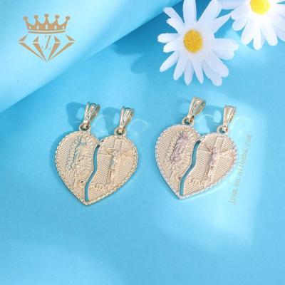 China Environmental Friendly Catholic Virgin Mary Love Jesus Heart Pendant Jinzhou Christian Religion Big Heart Necklace for sale