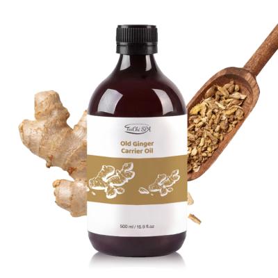 China SPA Anti-Wrinkle Massage Massage Oil 500ml Popular Organic Label Good Quality Pure Natural Skin Care Old Ginger Carrier Oil Wholesale Private for sale