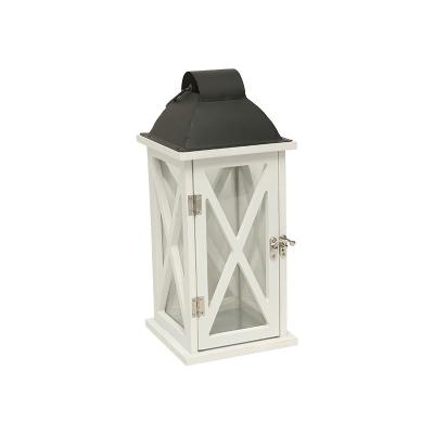 China Wood+iron professional manufacturing cheap wooden storm garden lantern for sale