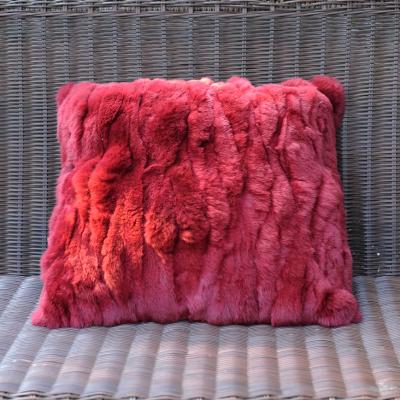 China Wholesale Soft Rex Rabbit Fur Cushion Cover Hot CX-D-27F Speaker Latest Design for sale