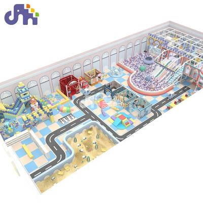 China Custom Design Traffic City Playhouse Theme Park Children's Playground Indoor Wooden Indoor Playground Ball Pit for sale