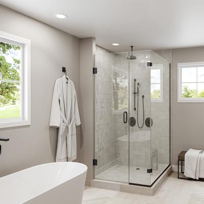 China Quiet Operation SeaWin Bath Shower Room Enclosure Swing Door Luxury Frameless Clear Glass Corner 8mm Shower Enclosure for sale