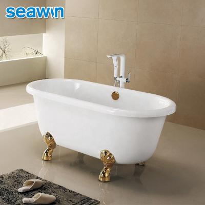 China Large Free Standing Bathtub Free Standing Fiberglass Foot Gold Finish SeaWin Bathtub for sale