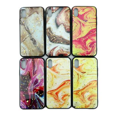 China simple & Manufacturer Custom Supply Fashion Mobile Phone Case Glitter Powder Glue Drop Bling Marble Mobile Case For iPhone 8 8Plus for sale
