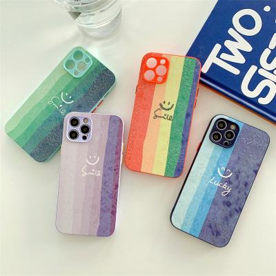 China Fanshion Brand Luxury Smile Rainbow Anti-fall Mobile Phone Accessories TPU Phone Case for sale