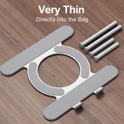 China 15.6inch zilveren Liftable Regelbare Laptop Lijst Stevige Voeten 614g Te koop
