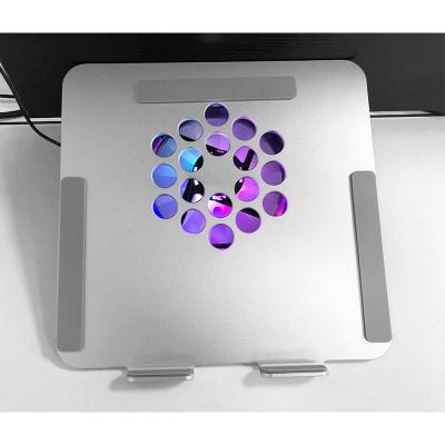 China 12025mm LED RGB Fan-Aluminiumlegierungs-Laptop-kühlerer Stand 12 Zoll zu verkaufen