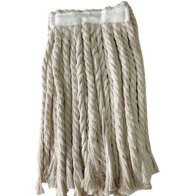 China Sustainable Natural White 100% Cotton Wet Cutter Mop Head for sale