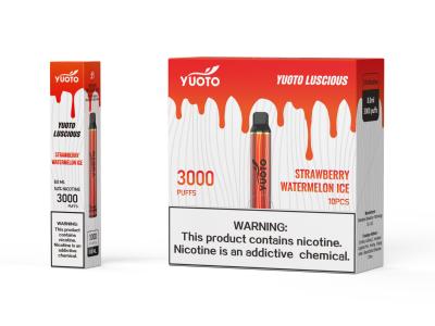 중국 버릴 수 있는 1350mAh 배터리 8.0 밀리람베르트 E 액체 24 풍미는 유오토 달콤하 3000 퍼프를 기화시킵니다 판매용